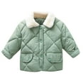 thumbnail image 1 of Annhoo Toddler Boys Girls Puffer Jackets Cute Fleece Lapel Long Sleeve Coats Winter Thick Warm Button down Jackets, 1 of 5