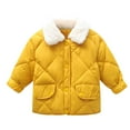 thumbnail image 1 of Annhoo Toddler Boys Girls Puffer Jackets Cute Fleece Lapel Long Sleeve Coats Winter Thick Warm Button down Jackets, 1 of 5