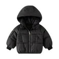 thumbnail image 1 of Annhoo Toddler Boys Girls Puffer Jackets Full Zipper Long Sleeve Quilted Coats Winter Warm Windproof Hooded Jackets, 1 of 7