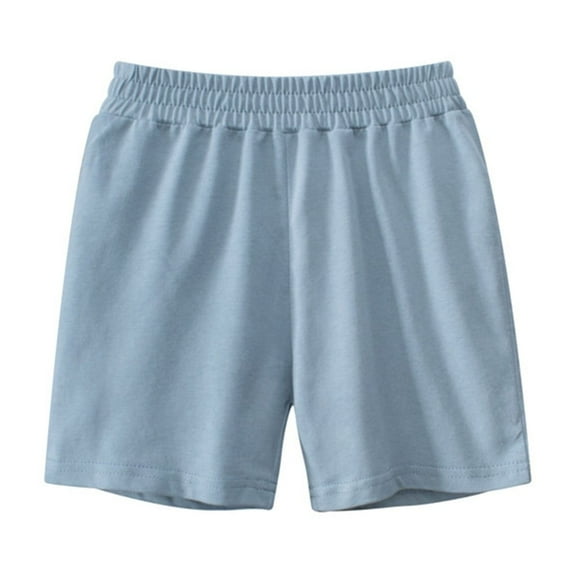 Annhoo Toddler Boys Girls Summer Casual Shorts Kids Basic Solid Color Elastic Waist Shorts Cotton Beach Shorts