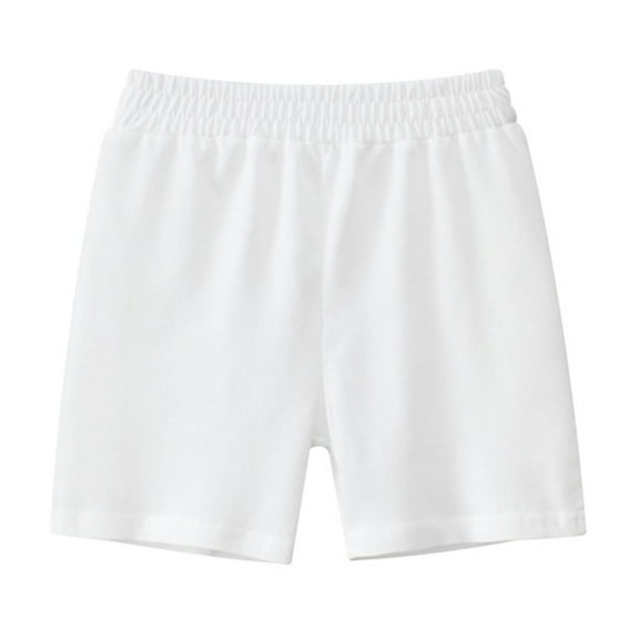 Annhoo Toddler Boys Girls Summer Casual Shorts Kids Basic Solid Color Elastic Waist Shorts Cotton Beach Shorts
