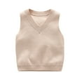 thumbnail image 1 of Annhoo Toddler Boys Girls Tank Tops Knitted Summer Sleeveless V Neck Pullover Tanks Casual Solid Infant Clothes, 1 of 4