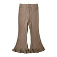 thumbnail image 1 of Annhoo Toddler Girl Flare Pants Cotton Elastic Waist Ruffle Bell Bottoms Trousers Baby Cute Stretchy Slim Pants, 1 of 5