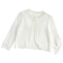 Annhoo Toddler Girl's Shrug Cardigans Long Sleeve Button Closure Sweaters Baby Cute Thin Coats for Dresses