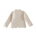 thumbnail image 1 of Annhoo Toddler Girls Cotton Shirts Long Sleeve Mock Neck Knitted Tops Basic Fall Winter Kids Bottomins Outfits, 1 of 5