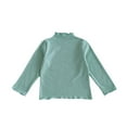thumbnail image 1 of Annhoo Toddler Girls Cotton Shirts Long Sleeve Mock Neck Knitted Tops Basic Fall Winter Kids Bottomins Outfits, 1 of 2