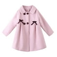 thumbnail image 1 of Annhoo Toddler Girls Dress Coats Winter Baggy Long Sleeve Lapel Jackets Kids Solid Color Buttons Trench Coat, 1 of 3