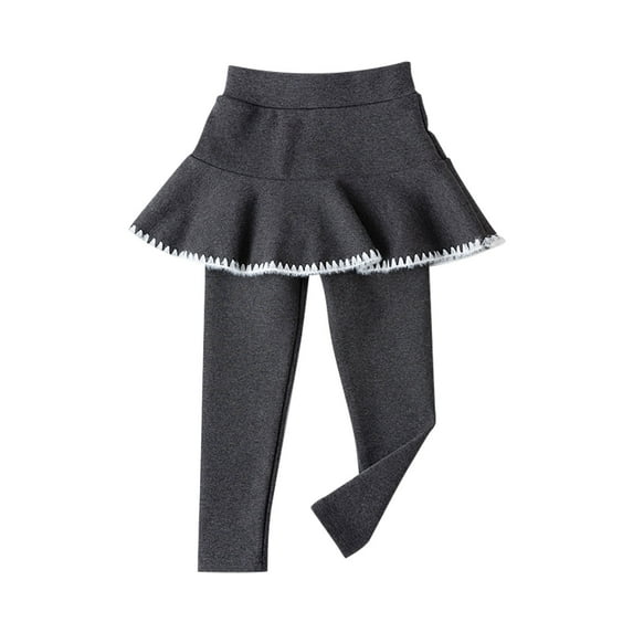 Annhoo Toddler Girls Leggings with Skirts Kids High Waisted Skorts Tights Fall Winter Cute Warm Pantskirt