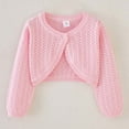 thumbnail image 1 of Annhoo Toddler Girls Long Sleeve Shrug Cardigans Baby Button Closure Knitted Sweaters Cropped Jacket Cover up Tops, 1 of 4
