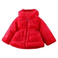 thumbnail image 1 of Annhoo Toddler Girls Winter Plush Jackets Full Zipper Long Sleeves Warm Coats Baby Cute Ears Hooded Outwears, 1 of 2