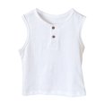 thumbnail image 1 of Annhoo Toddler Kids Summer Tank Tops Cotton Crew Neck Button Sleeveless Shirts Cute Solid Girls Blouses 1-9 Years, 1 of 9