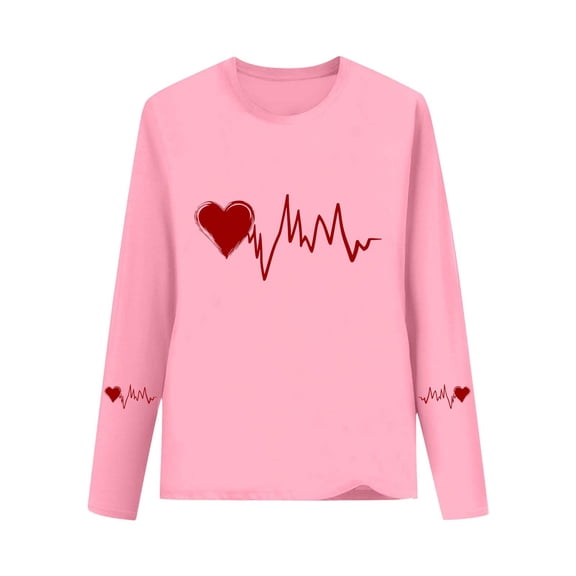 Annhoo Toddler Oversize Tops Loose Fashion Print Graphic Long Sleeve Crewneck Pullover Blouse Valentines Clothes