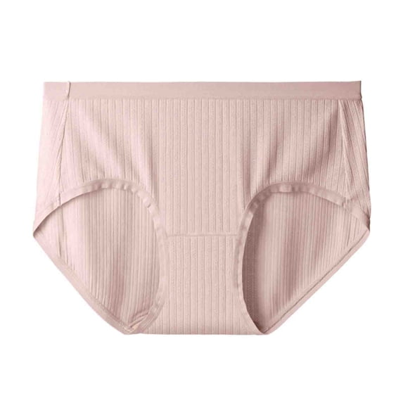 Annhoo Underwear for Women Mid Waist Full Coverage Stretch Briefs Soft Solid Color Comfy Knitted Panties