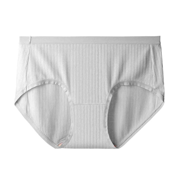 Annhoo Underwear for Women Mid Waist Full Coverage Stretch Briefs Soft Solid Color Comfy Knitted Panties