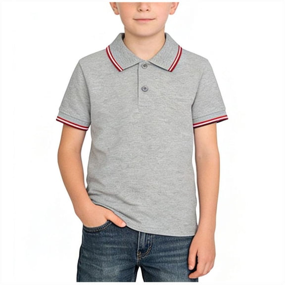 Annhoo Uniform for Kids Long Sleeve Button Collar Loose Breathable Pullover Blouse Trendy Going Out Clothes