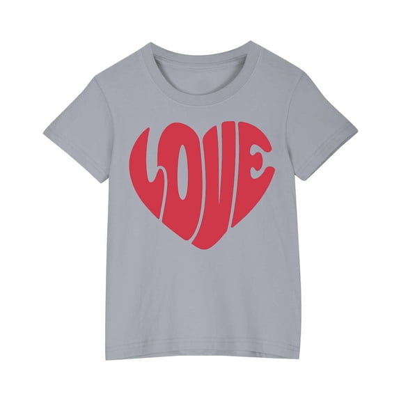 Annhoo Unisex Valentines Day Tops Print Graphic Short Sleeve Loose Casual Crewneck Shirts Fashion Clothes