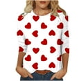 Annhoo Valentine's Day 3/4 Sleeve Shirts for Women Plus Size Casual