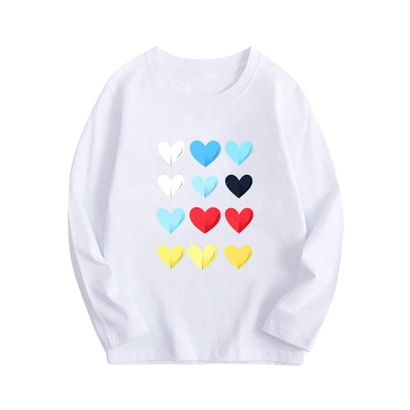 Annhoo Valentines Tops for Toddler Crewneck Pullover Long Sleeve Print Graphic Shirts Cute Casual Clothes