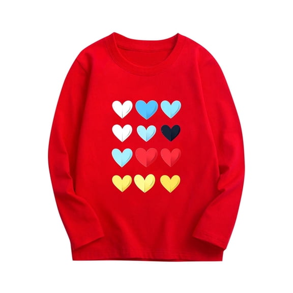 Annhoo Valentines Tops for Toddler Crewneck Pullover Long Sleeve Print Graphic Shirts Cute Casual Clothes