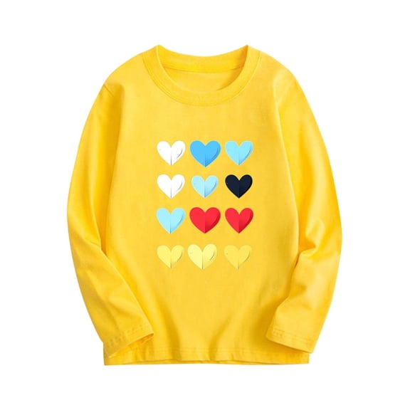 Annhoo Valentines Tops for Toddler Crewneck Pullover Long Sleeve Print Graphic Shirts Cute Casual Clothes
