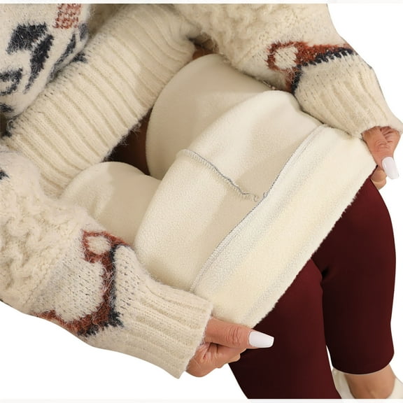 Annhoo Winter Fleece Lined Leggings Women Casual High Waisted Warm Tights Soft Comfy Thick Thermal Bottomings