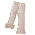 thumbnail image 1 of Annhoo Winter Girl's Warm Fleece Lined Leggings Toddler Girl Bell Bottom Pants Comfy Elastic Waist Stretchy Tights, 1 of 9