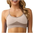 thumbnail image 1 of Annhoo Wireless Sports Bra for Women Solid Color High Support Crewneck Ribbed Stretchable Activewear Yoga Clothes, 1 of 3