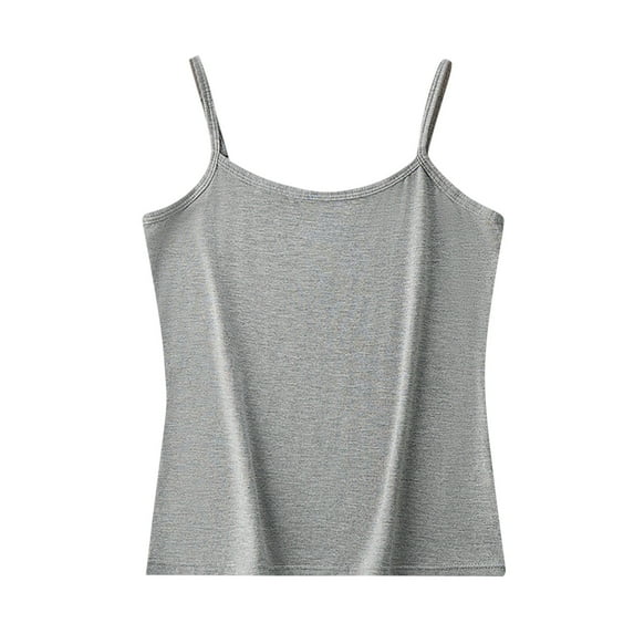 Annhoo Women Camisole Tops Adjustable Strap Crewneck Solid Color Sleeveless Spaghetti Casual Basic Clothes