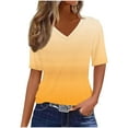 thumbnail image 1 of Annhoo Women'S Summer Clothes Oversized V-Neck Gradient Tops Loose Short Sleeve Blouse Going Out Trendy T-Shirts, 1 of 7