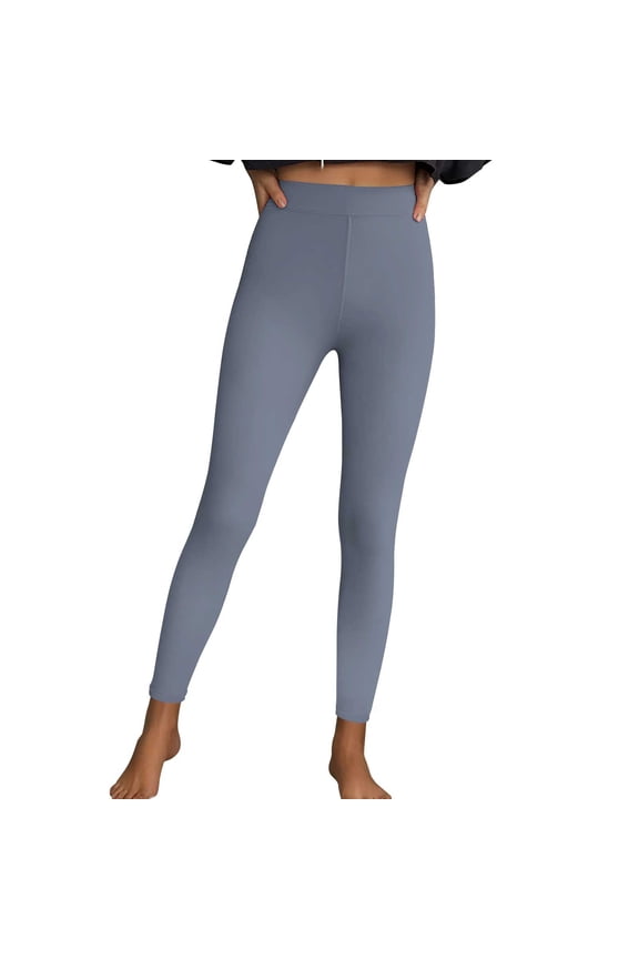 Women Yoga Pants Solid Color Sports Gym Workout Leggings Elastic Lightweight Tights Training Butt Lifting Capris