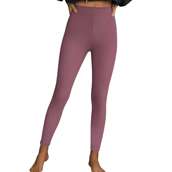 Annhoo Women Yoga Pants Solid Color Sports Gym Workout Leggings Elastic Lightweight Tights Training Butt Lifting Capris