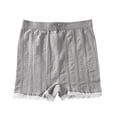 thumbnail image 1 of Annhoo Women's Boxers Briefs High Waist Cute Bow Lace Striped Boyshorts Underwear Slim Shapewear Elastic Safety Pants, 1 of 8