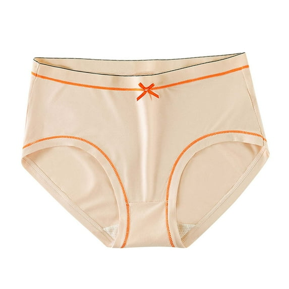 Annhoo Women's Cotton Briefs Cute Bow Front Soft Elastic Mid Waist Breathable Underwear Comfortable Stylish Panties