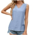 thumbnail image 1 of Annhoo Women's Cotton Linen Tank Tops Lightweight V Neck Sleeveless Tanks Summer Breathable Wide Strap Tanks, 1 of 7