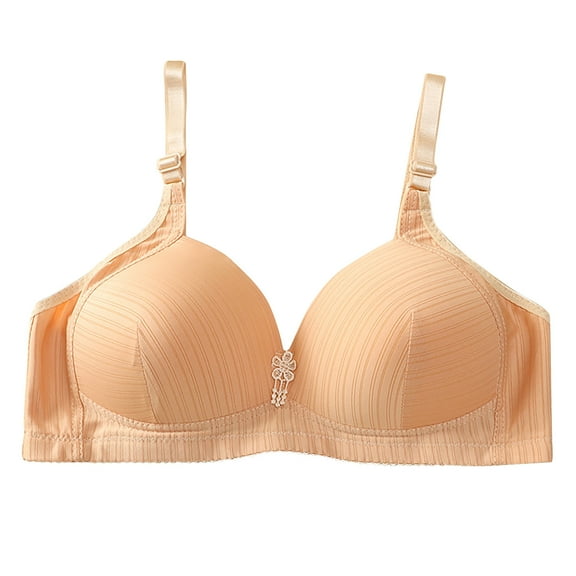 Annhoo Women's Daily Bras Adjustable Straps No Underwear Gathering Thin Cup Solid Bralettes with Padded Everyday Bras