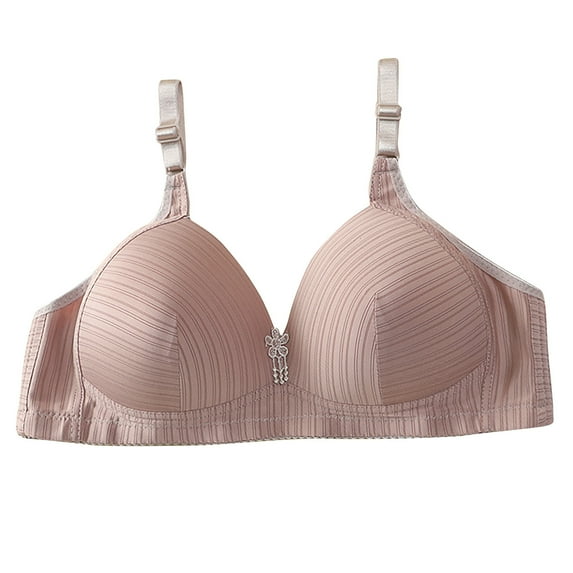 Annhoo Women's Daily Bras Adjustable Straps No Underwear Gathering Thin Cup Solid Bralettes with Padded Everyday Bras