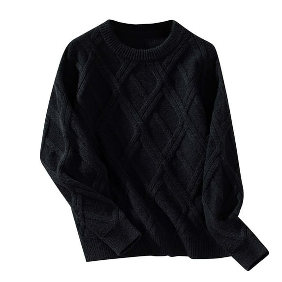 Annhoo Women's Pullover Sweater Long Sleeve Casual Round Neck Knitwear Fall Winter Loose Soft Warm Sweater