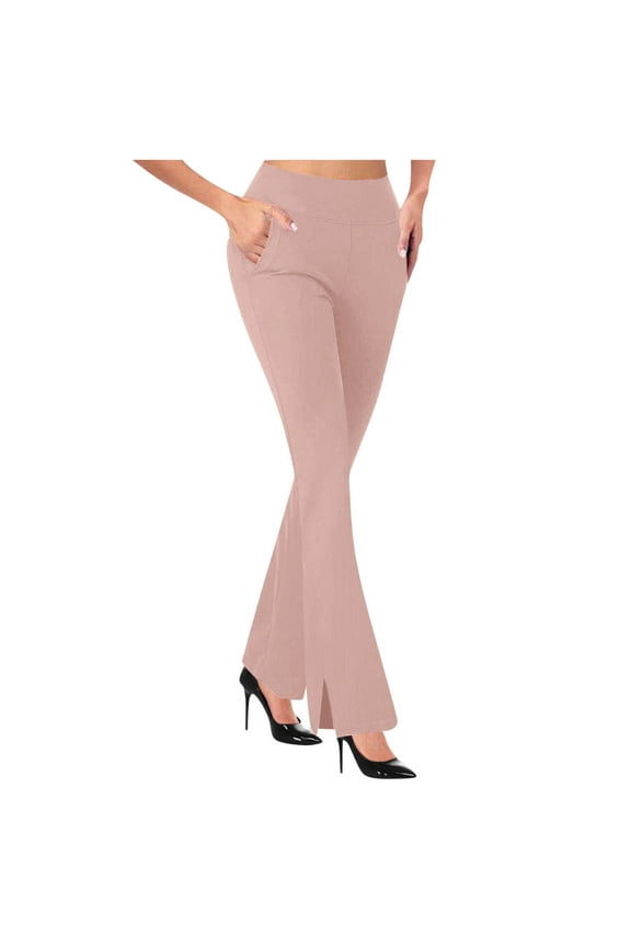 Women's Flared Pants Long Leg High Waisted Solid Color Comfortable Trouser Spring Clothes