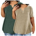 thumbnail image 1 of Annhoo Women's Oversized Tshirts 2 Pack Summer Baggy Solid Solid Short Sleeve V Neck Tops Plus Size Blouses, 1 of 3