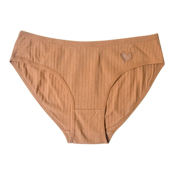 Annhoo Women's Panties Cute Graphic Mid Rise Cotton Underwear Casual Breathable Solid Color Everyday Briefs