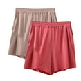 thumbnail image 1 of Annhoo Women's Plus Size Pajama Shorts 2 Pack Summer Casual Cozy Elastic Waisted Sleep Short Solid Color Bottoms, 1 of 2