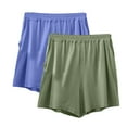 thumbnail image 1 of Annhoo Women's Plus Size Pajama Shorts 2 Pack Summer Casual Cozy Elastic Waisted Sleep Short Solid Color Bottoms, 1 of 2