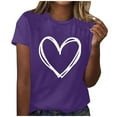 thumbnail image 1 of Annhoo Women's Summer Short Sleeve Tshirts Cute Heart Graphic Printed Crewneck Tops Plus Size Casual Clothes, 1 of 6