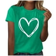 thumbnail image 1 of Annhoo Women's Summer Short Sleeve Tshirts Cute Heart Graphic Printed Crewneck Tops Plus Size Casual Clothes, 1 of 6