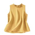 thumbnail image 1 of Annhoo Women's Summer Sleeveless Tops Crew Neck Cotton Linen Ruffle Comfy Tees Casual Beach Vacation Tank Tunics, 1 of 3
