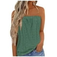 thumbnail image 1 of Annhoo Women's Tube Tops Summer Strapless Eyelet Casual Backless Sleeveless off the Shoulder Going out Tunics, 1 of 5