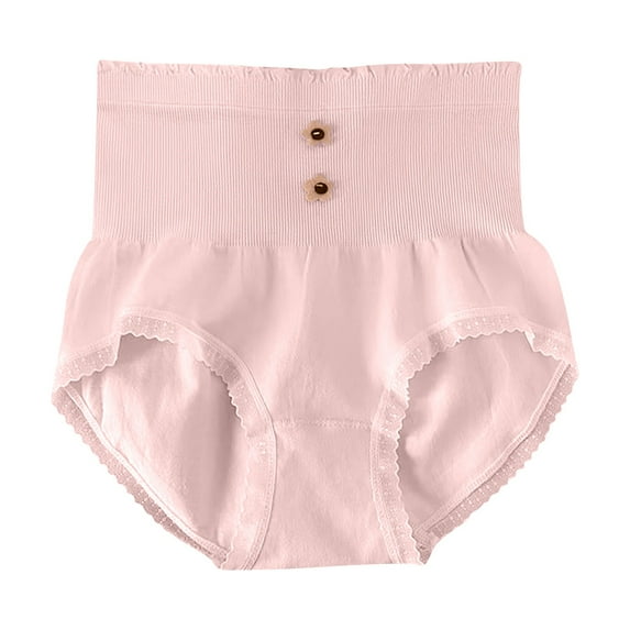 Annhoo Women's Underwear High Waisted Floral Comfortable Briefs Sweet Breathable Hip Lift Elastic Underpants Panties