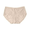 thumbnail image 1 of Annhoo Women's Underwear Seamless Lace Trim Comfy Breathable Elastic Waist Panties Cute Solid Color Underpants Briefs, 1 of 2