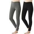 thumbnail image 1 of Annhoo Women's Winter Thermal Leggings 2 Pack Full Length High Waisted Yoga Tights Stretchy Butt Lifting Pants, 1 of 2