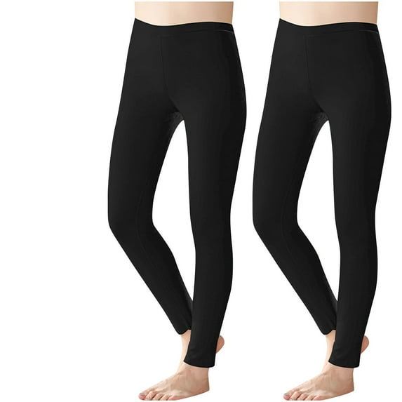 Annhoo Women's Winter Thermal Leggings 2 Pack Full Length High Waisted Yoga Tights Stretchy Butt Lifting Pants